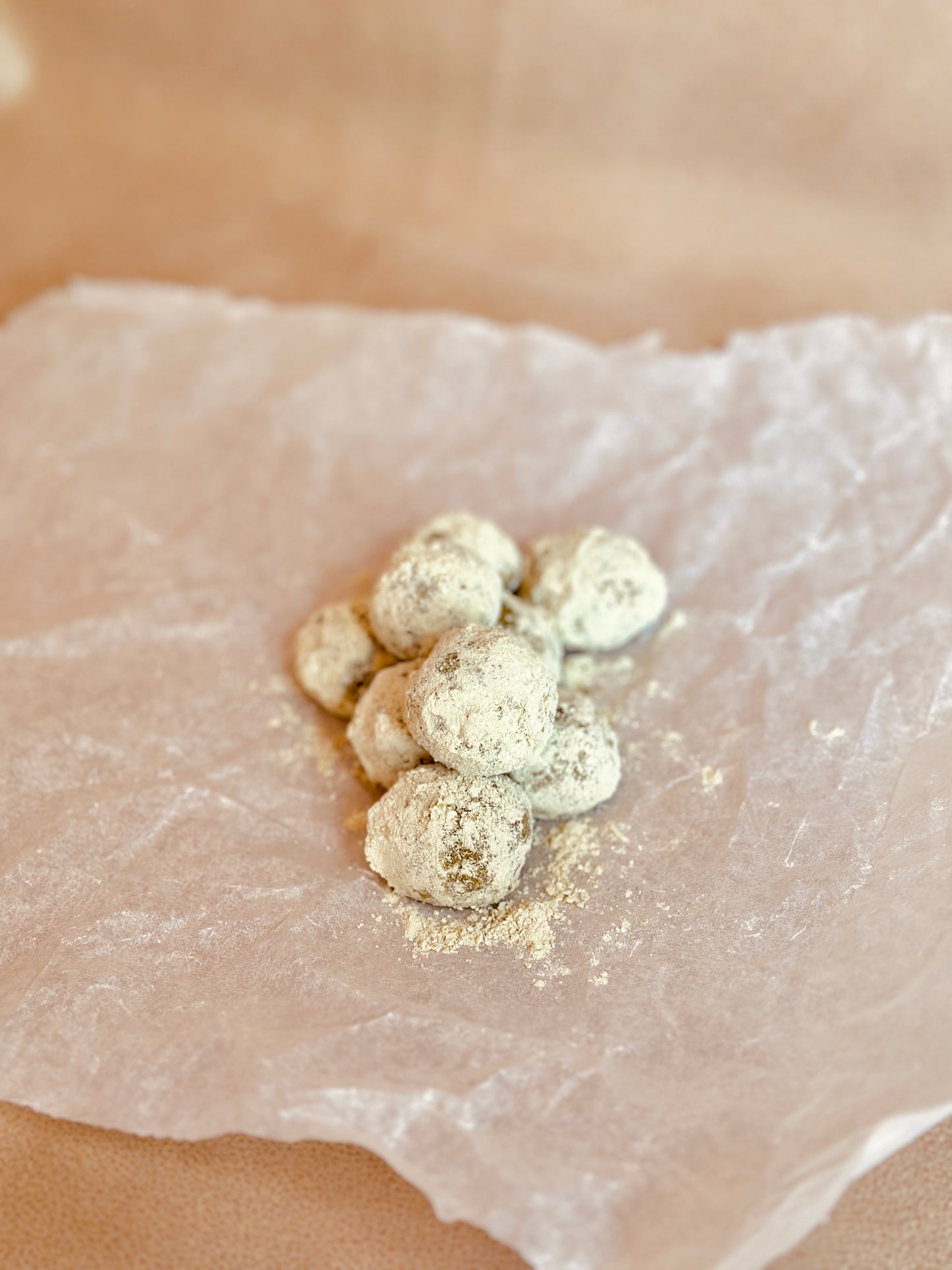 Red Bean and Matcha Balls