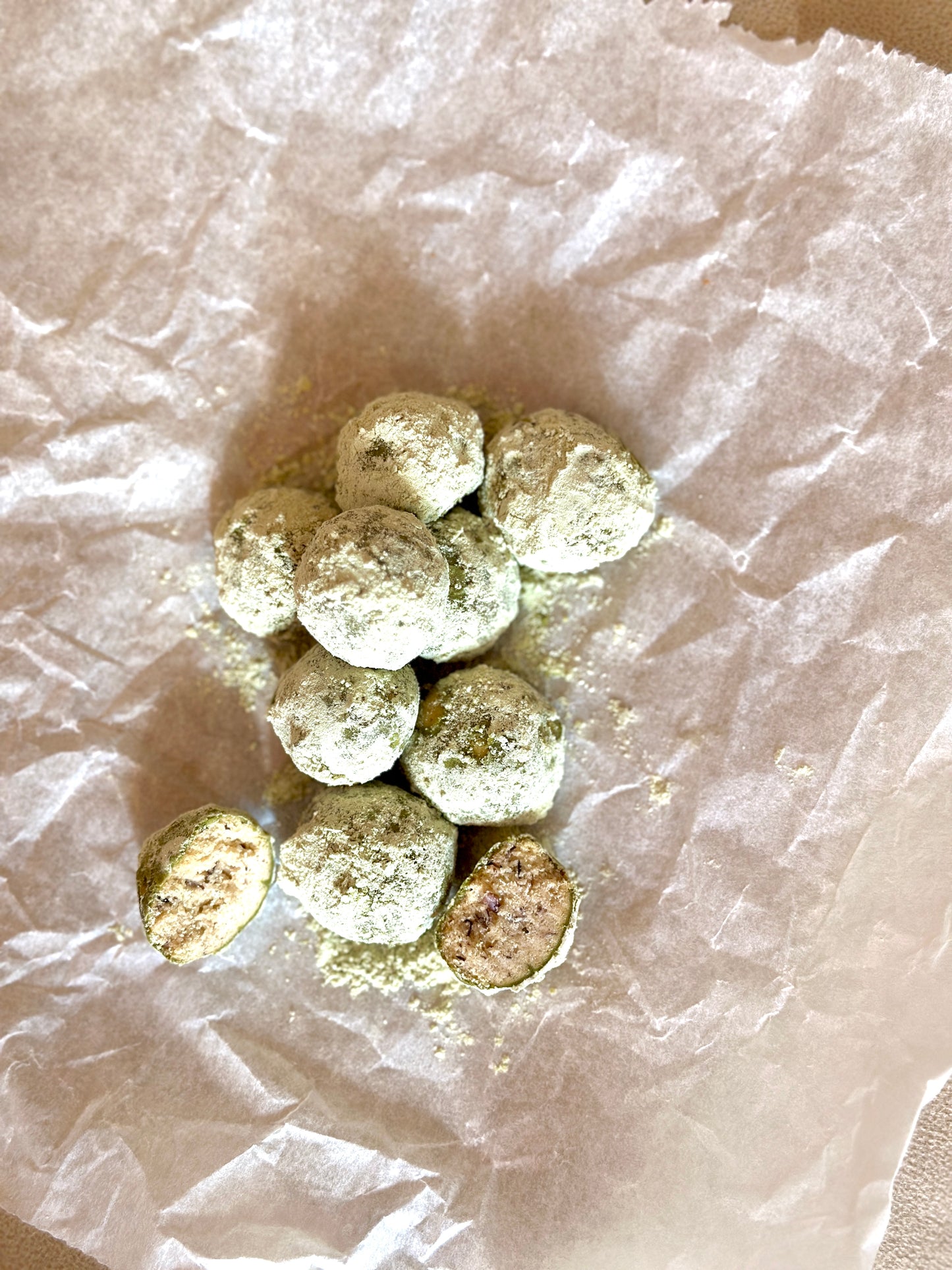 Red Bean and Matcha Balls