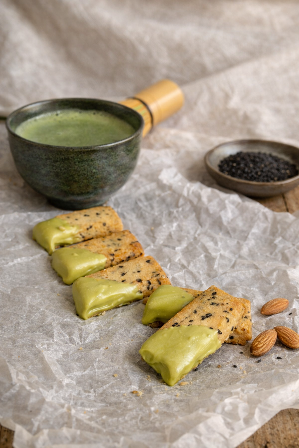 Matcha Black Sesame Cookie Sticks