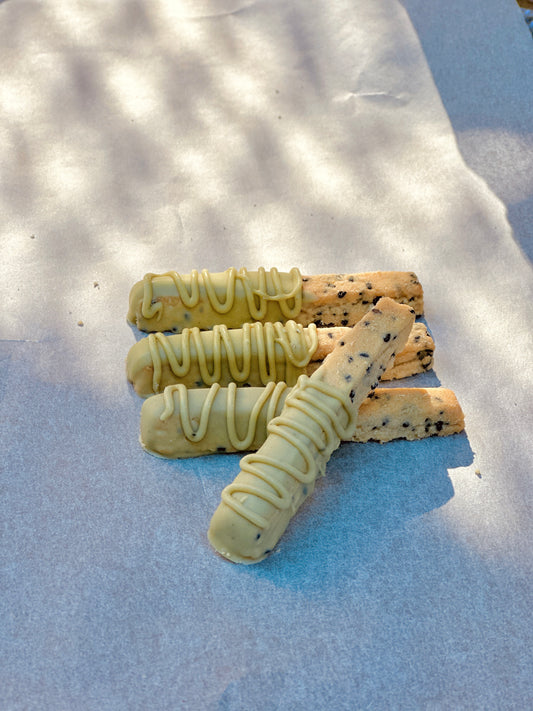Matcha Black Sesame Cookie Sticks
